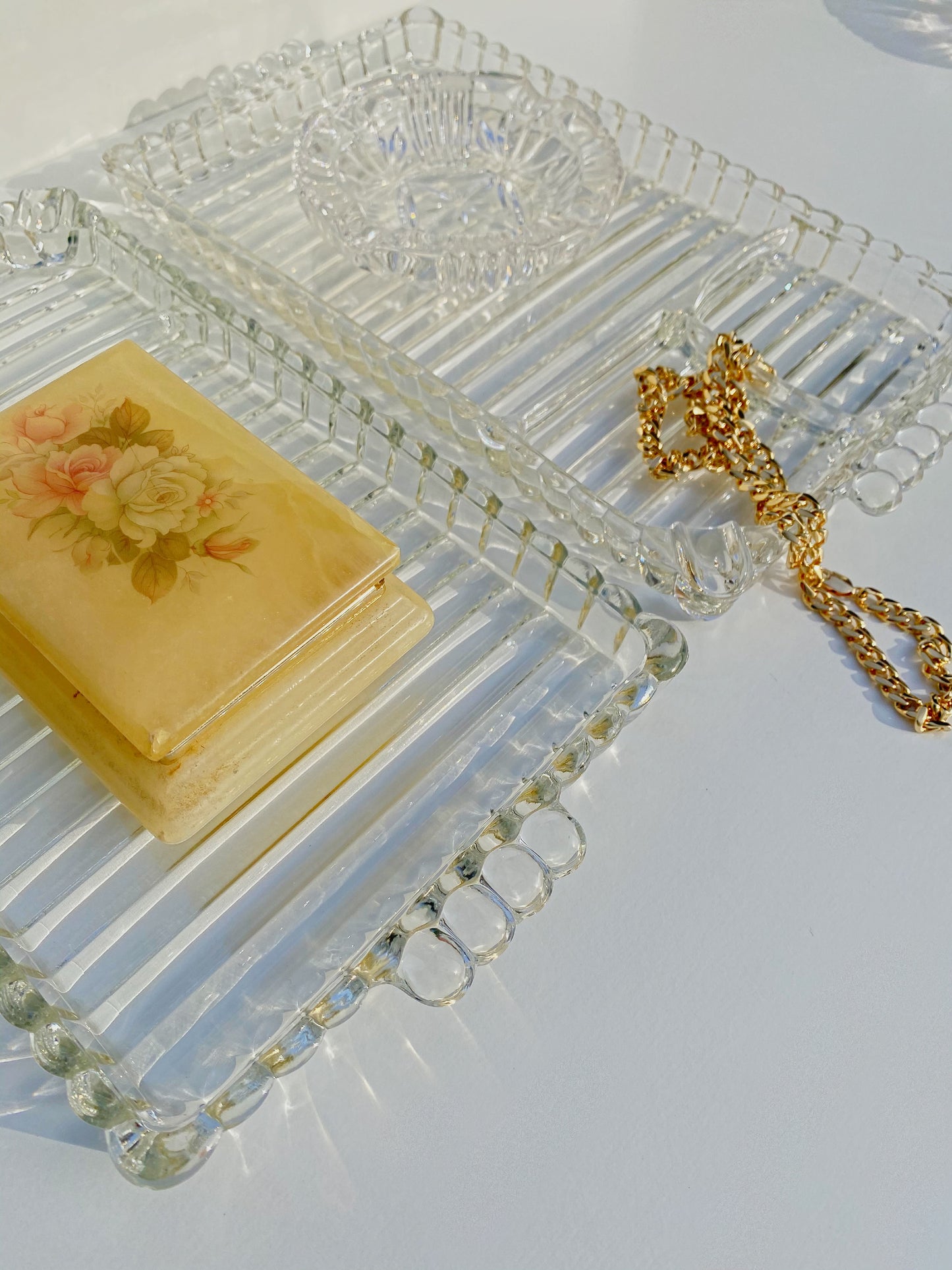 Vintage Glass Jewelry Tray