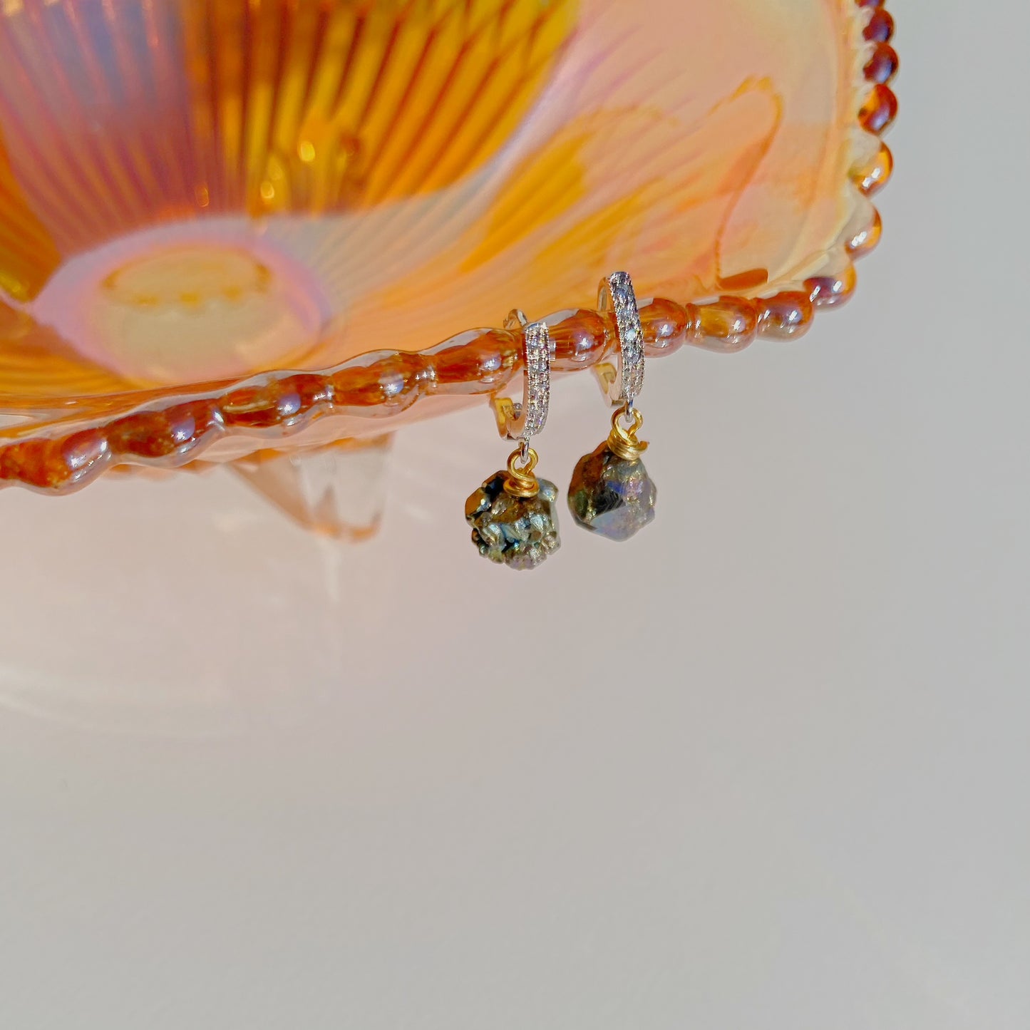 Pyrite CZ Hoop Huggie