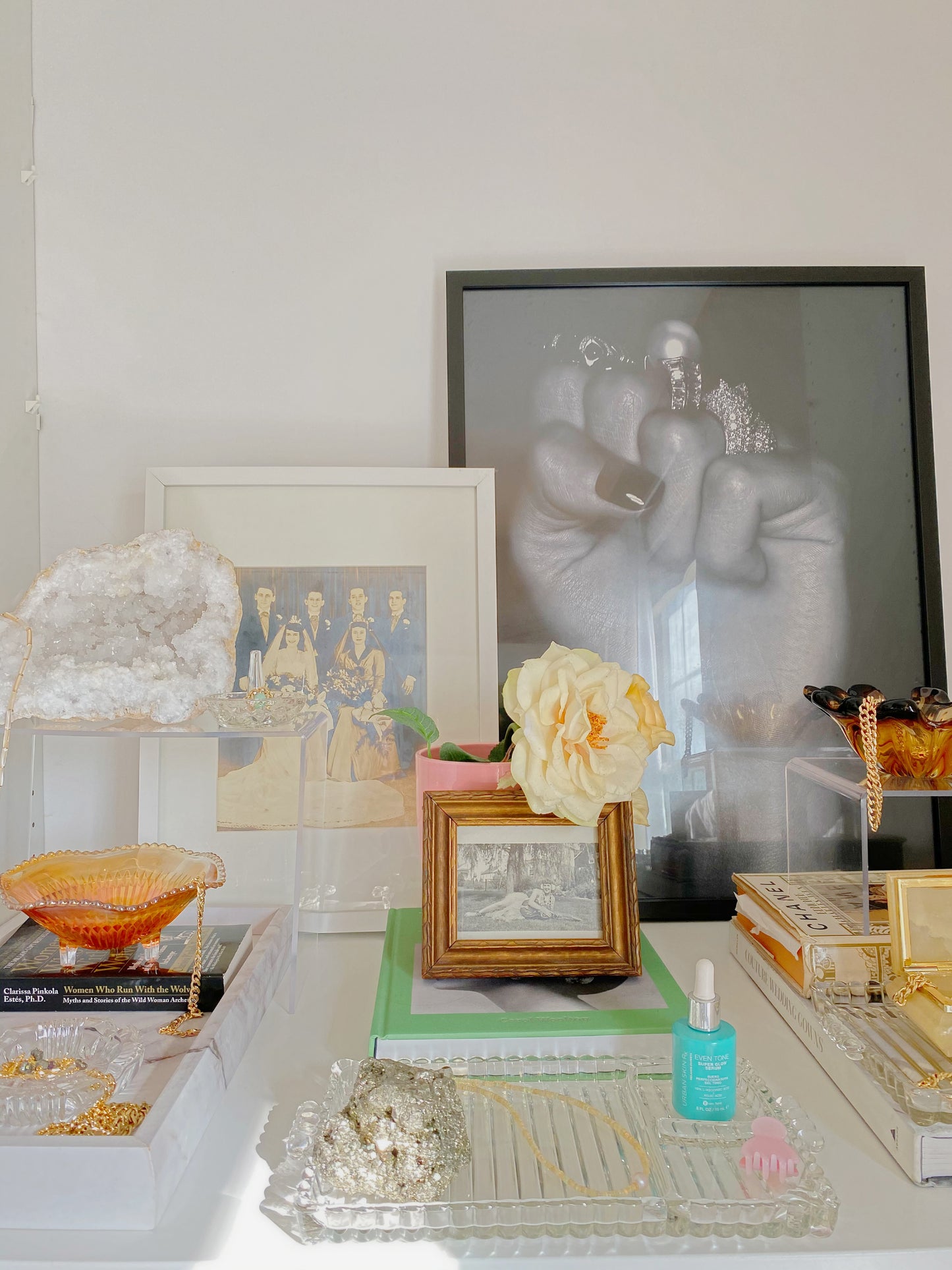 Vintage Glass Jewelry Tray