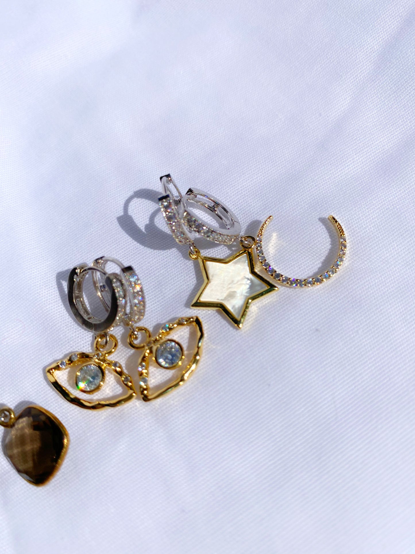 Smoky Quartz Huggie Earring