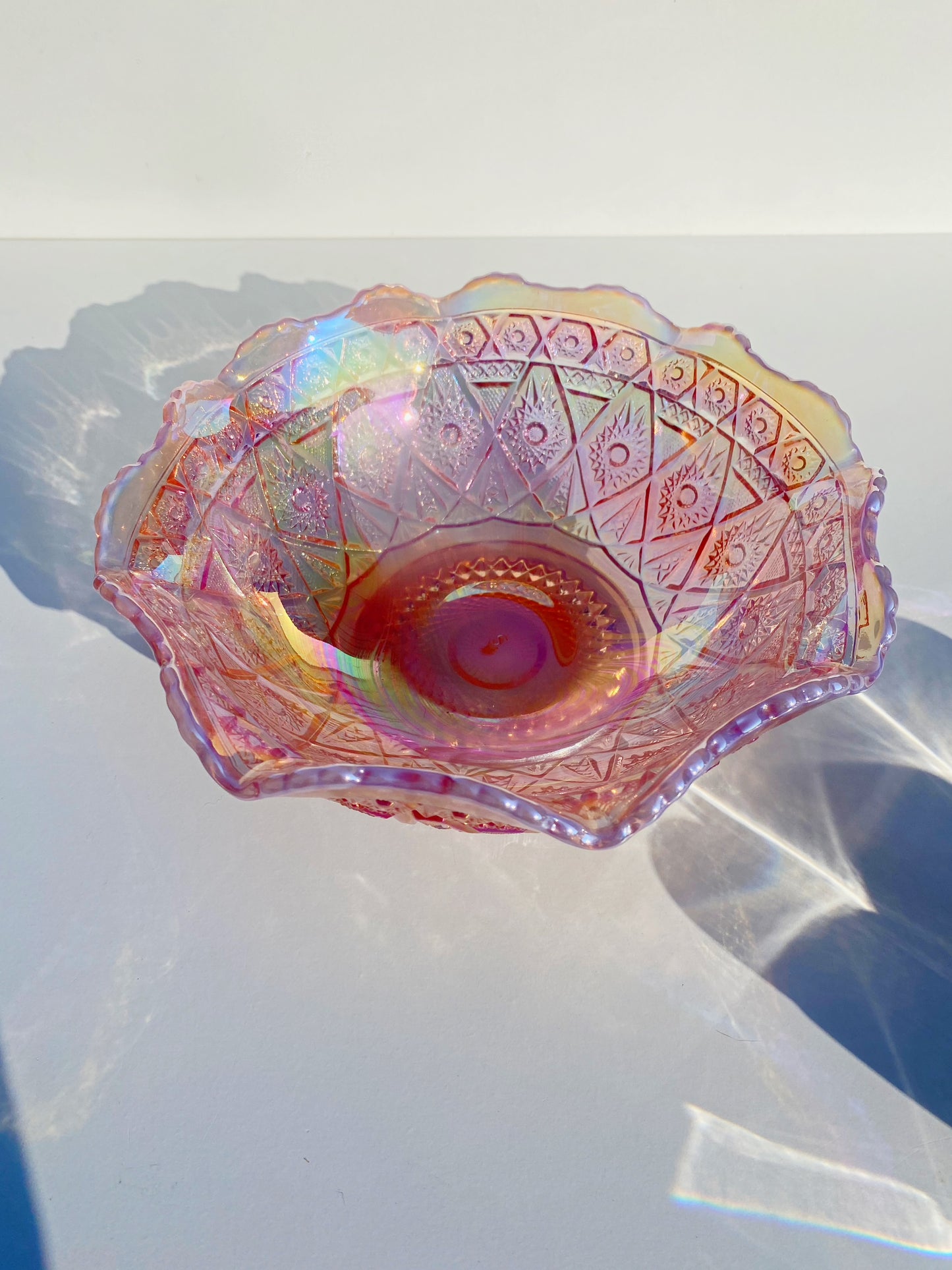 Vintage Pink Iridescent Bowl