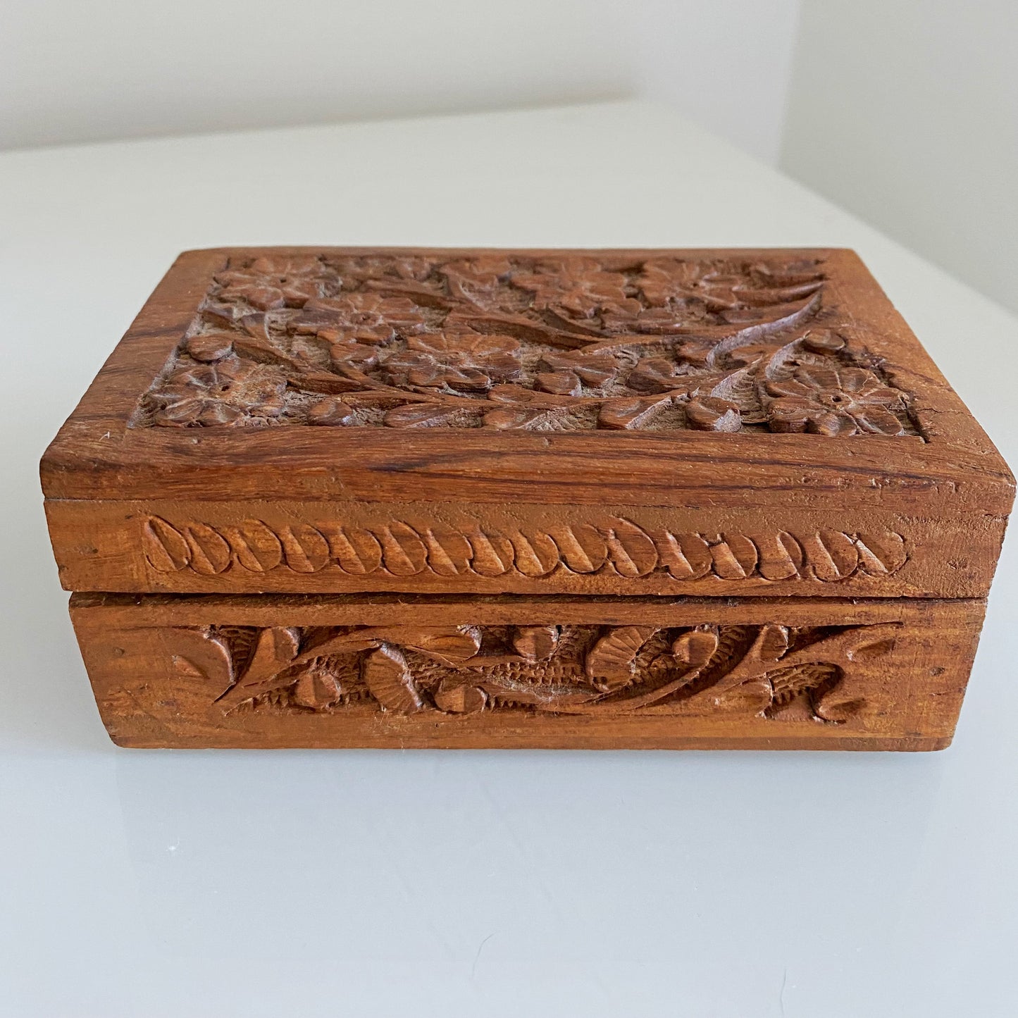 Carved Wooden Jewelry Box