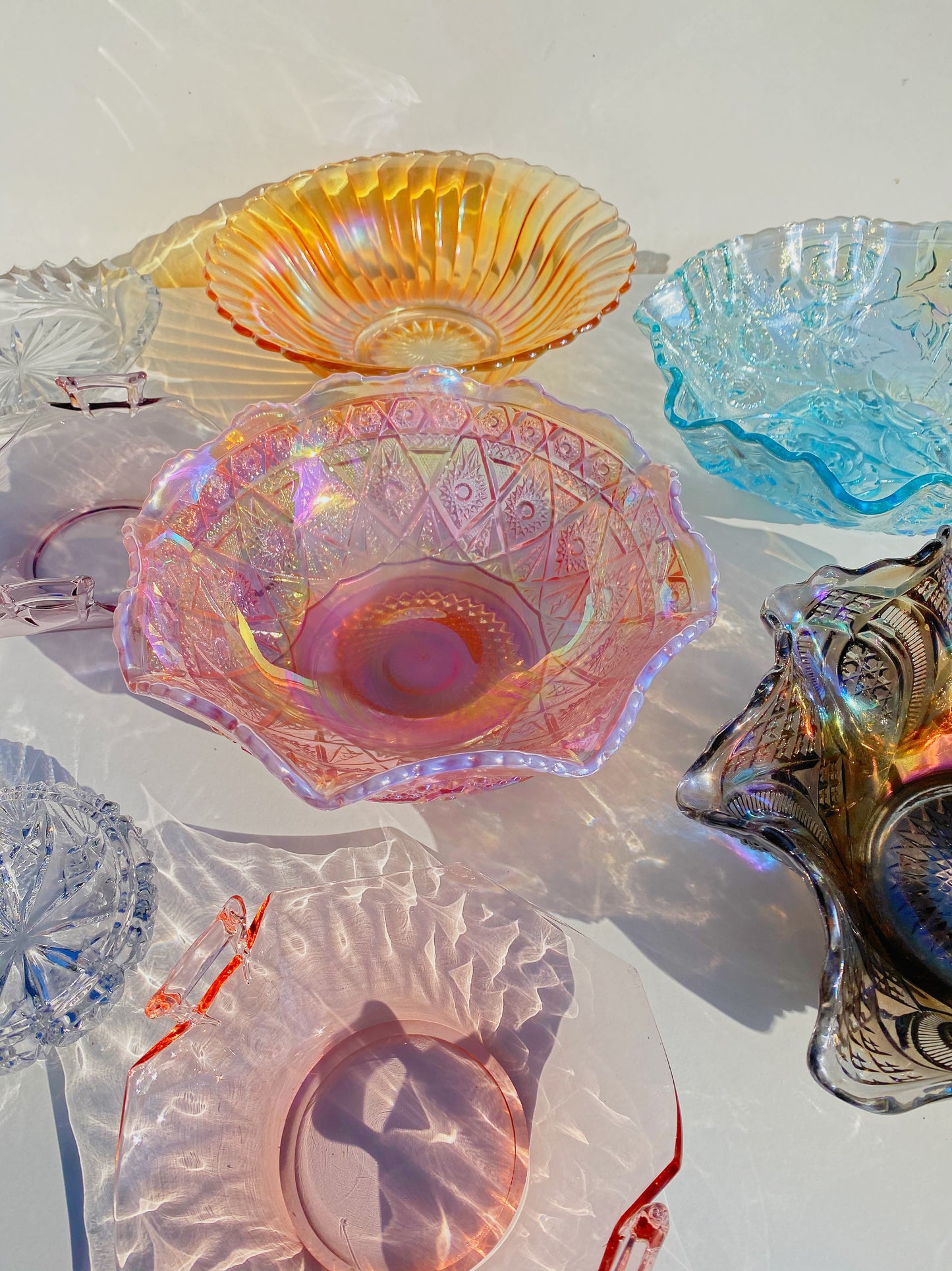 Vintage Pink Iridescent Bowl