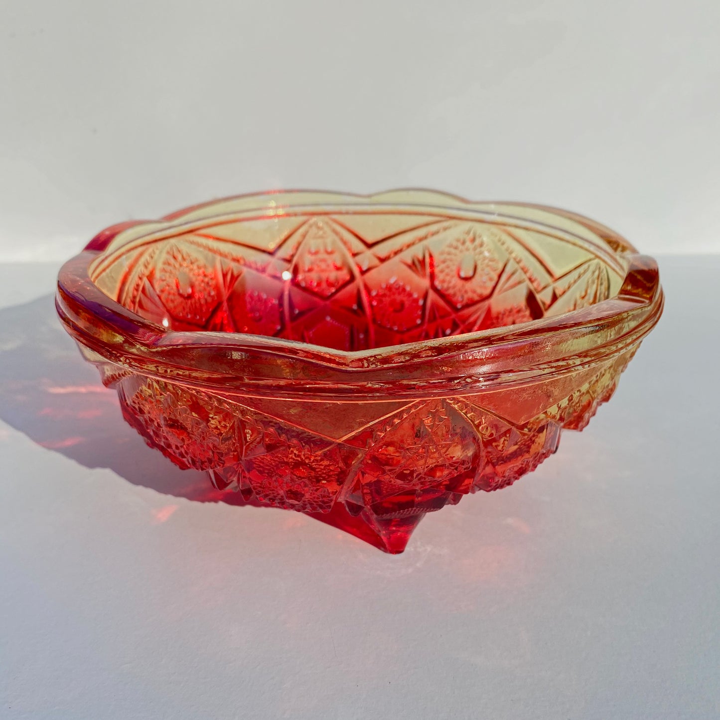 Vintage Red Glass Bowl