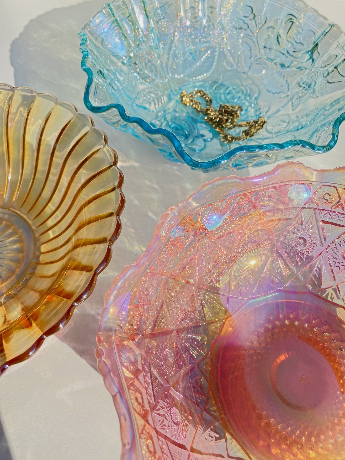 Vintage Pink Iridescent Bowl