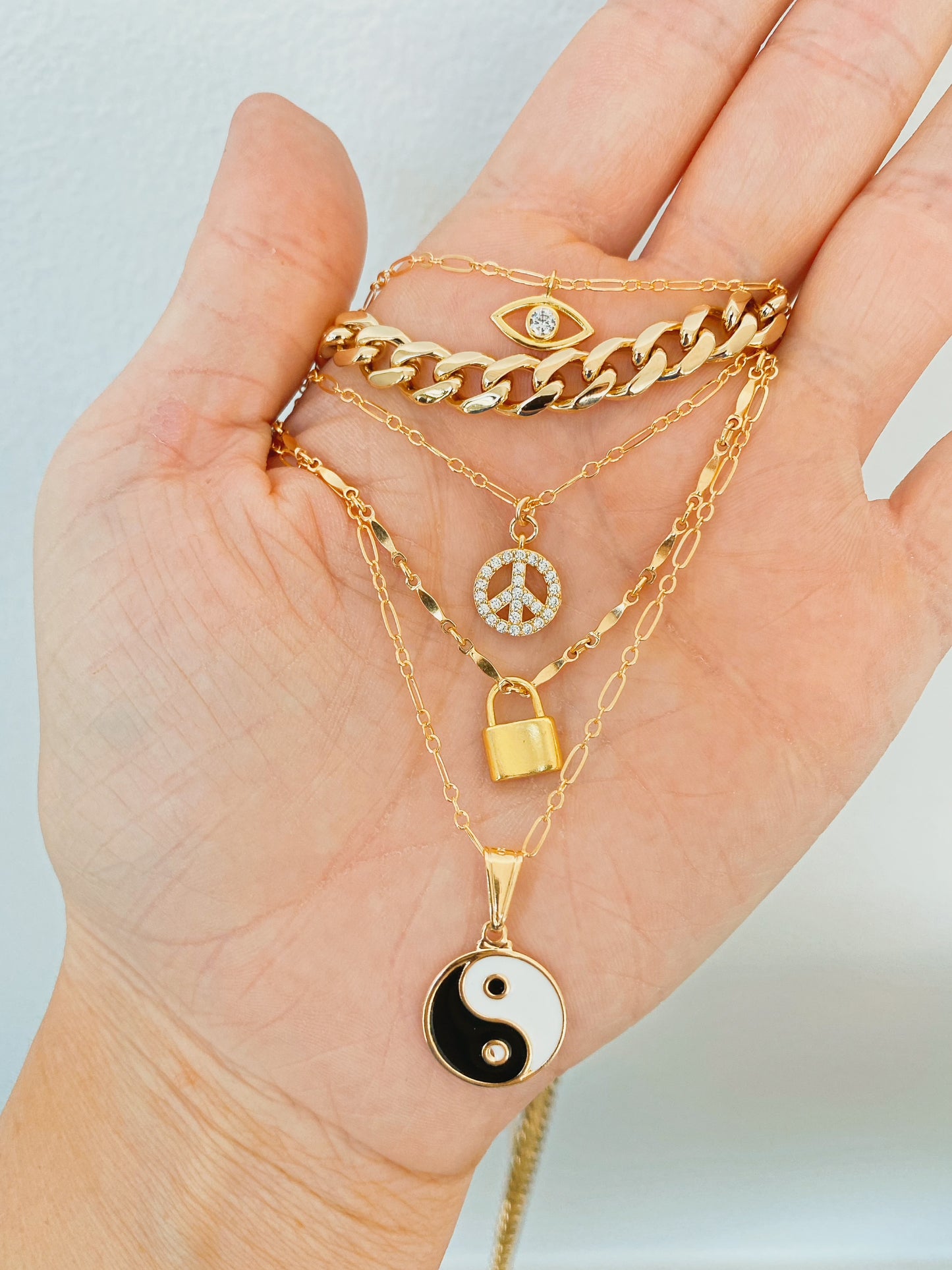 Petite Gold CZ Evil Eye