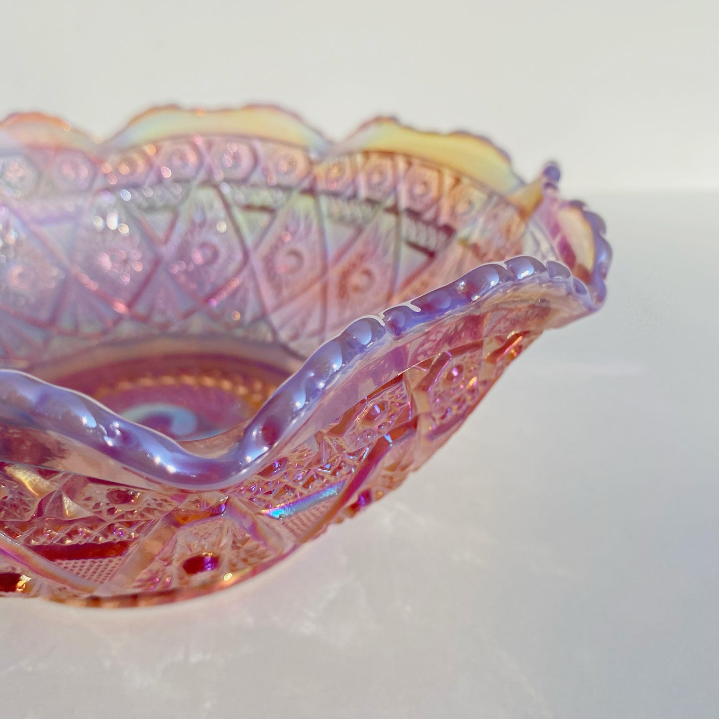 Vintage Pink Iridescent Bowl