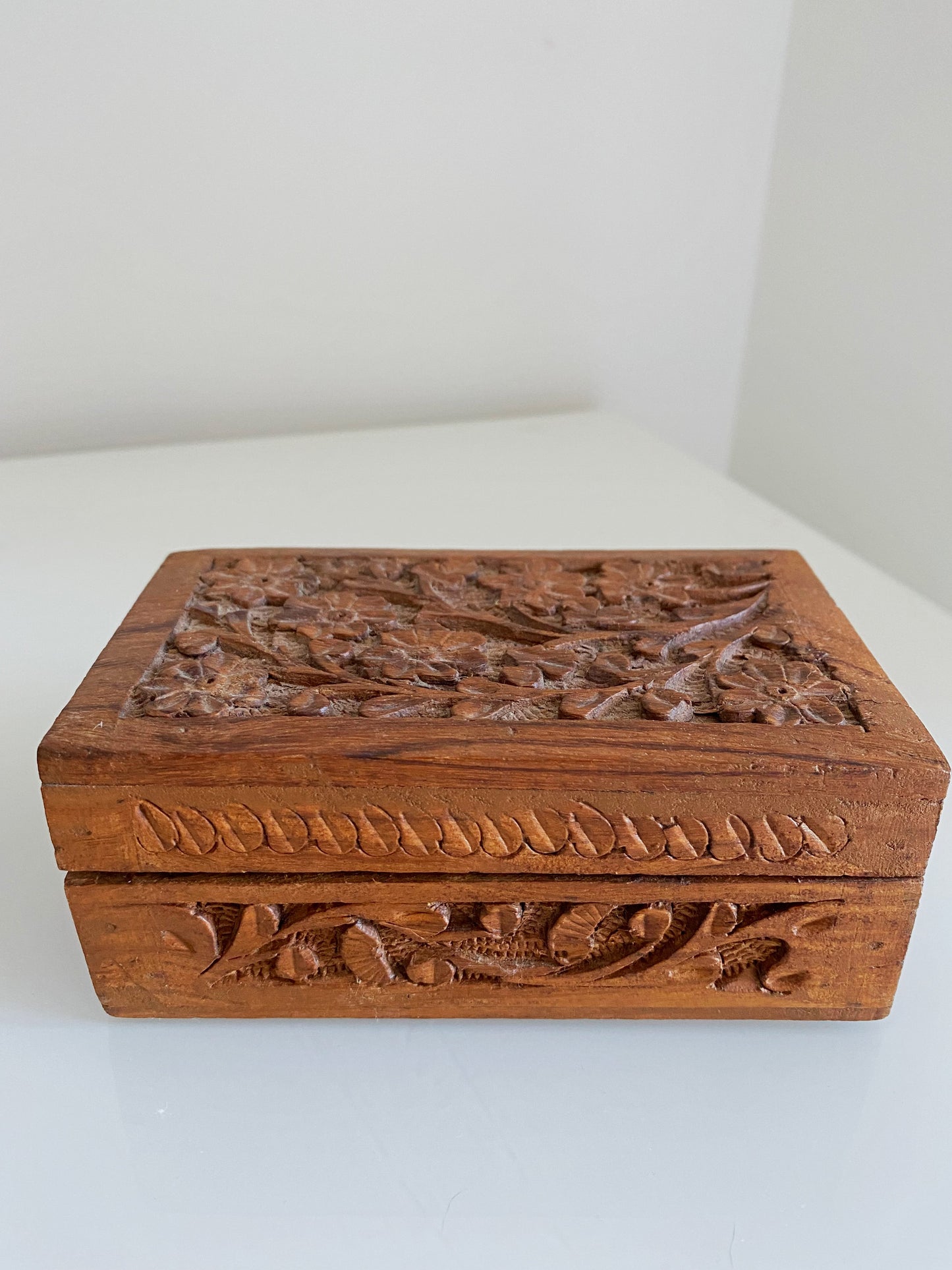 Carved Wooden Jewelry Box