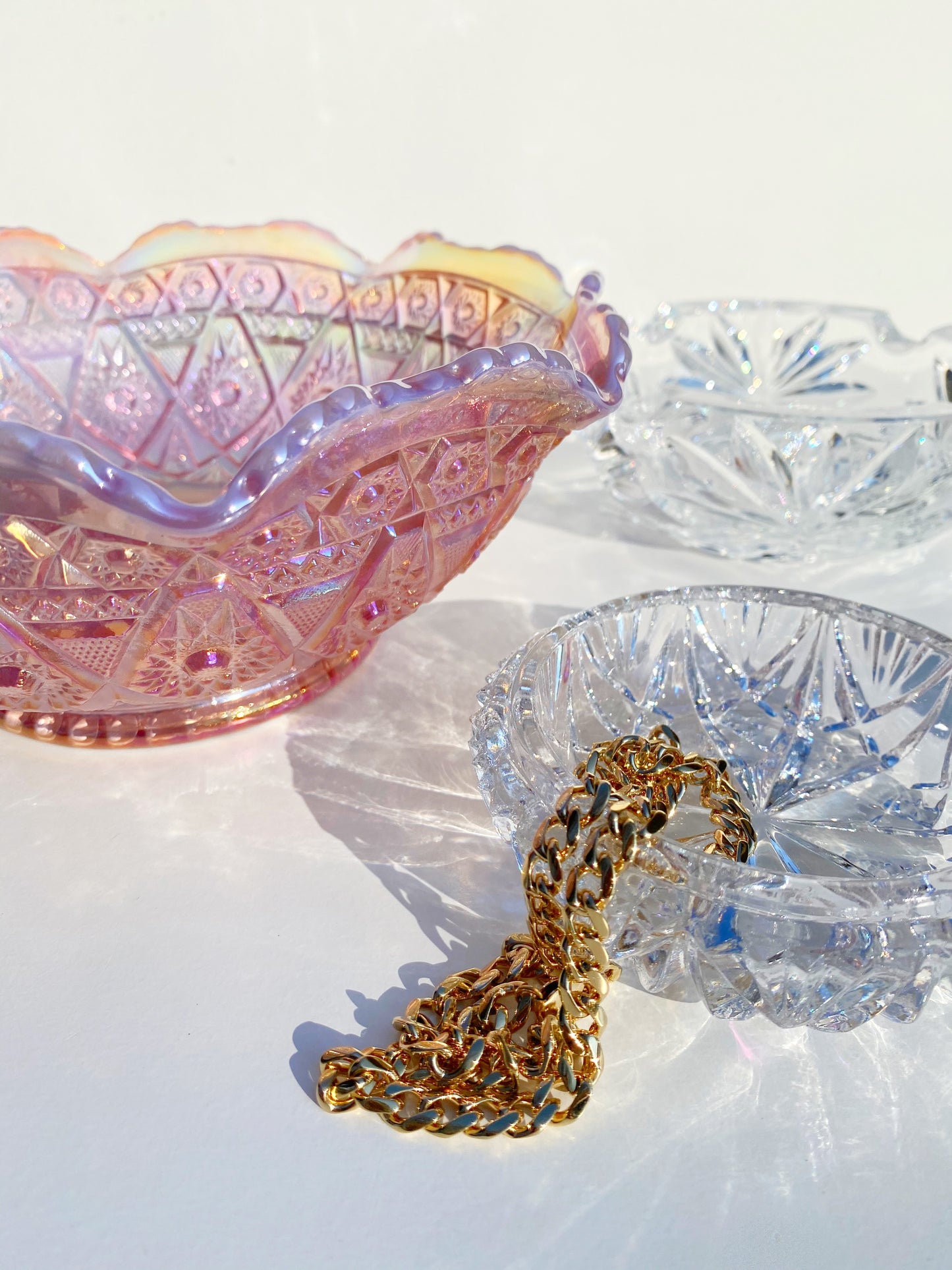 Vintage Pink Iridescent Bowl