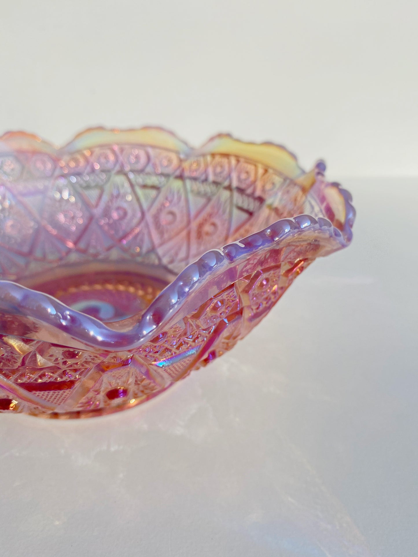 Vintage Pink Iridescent Bowl
