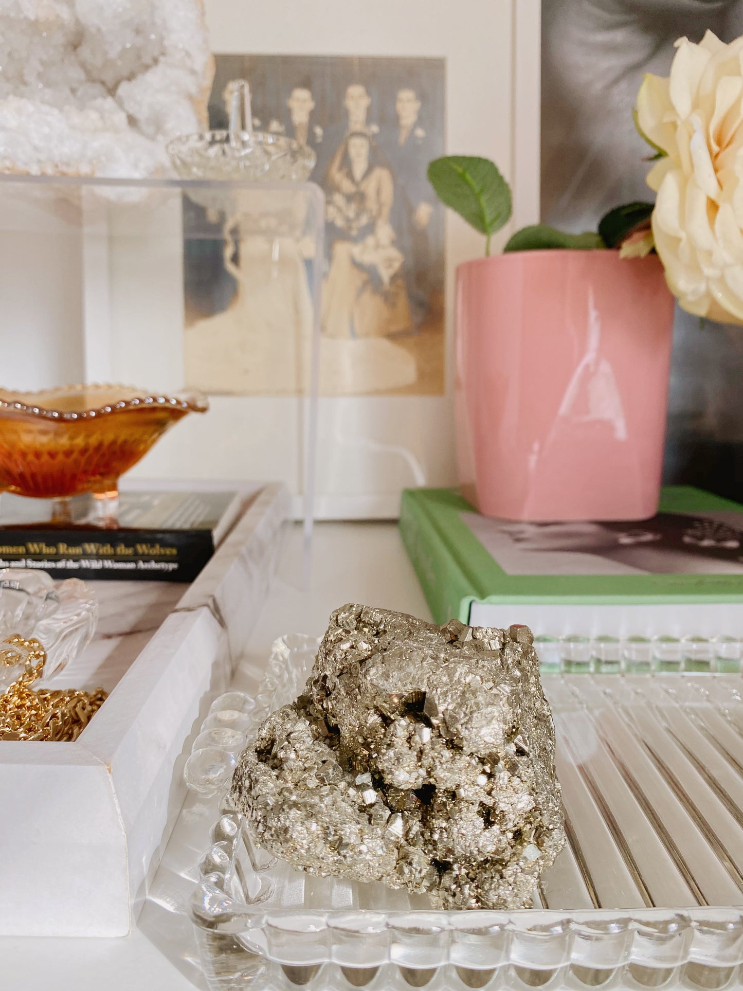 Vintage Glass Jewelry Tray