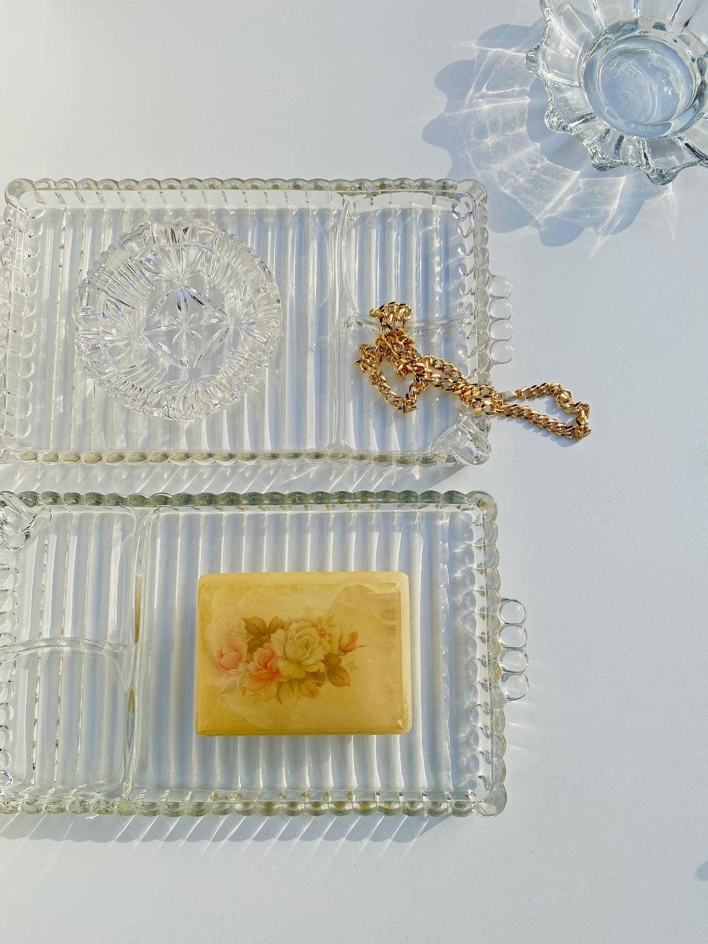 Vintage Glass Jewelry Tray