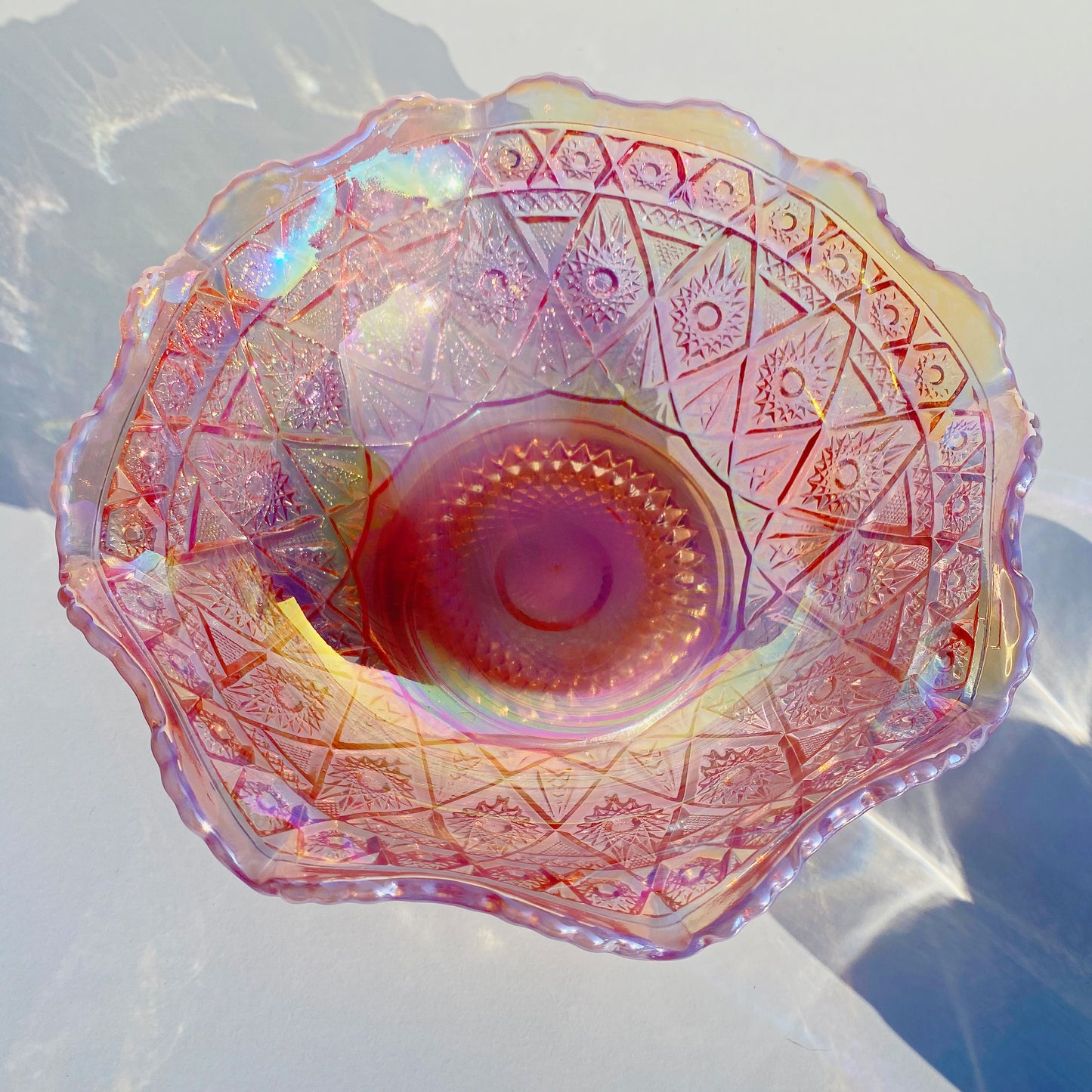 Vintage Pink Iridescent Bowl