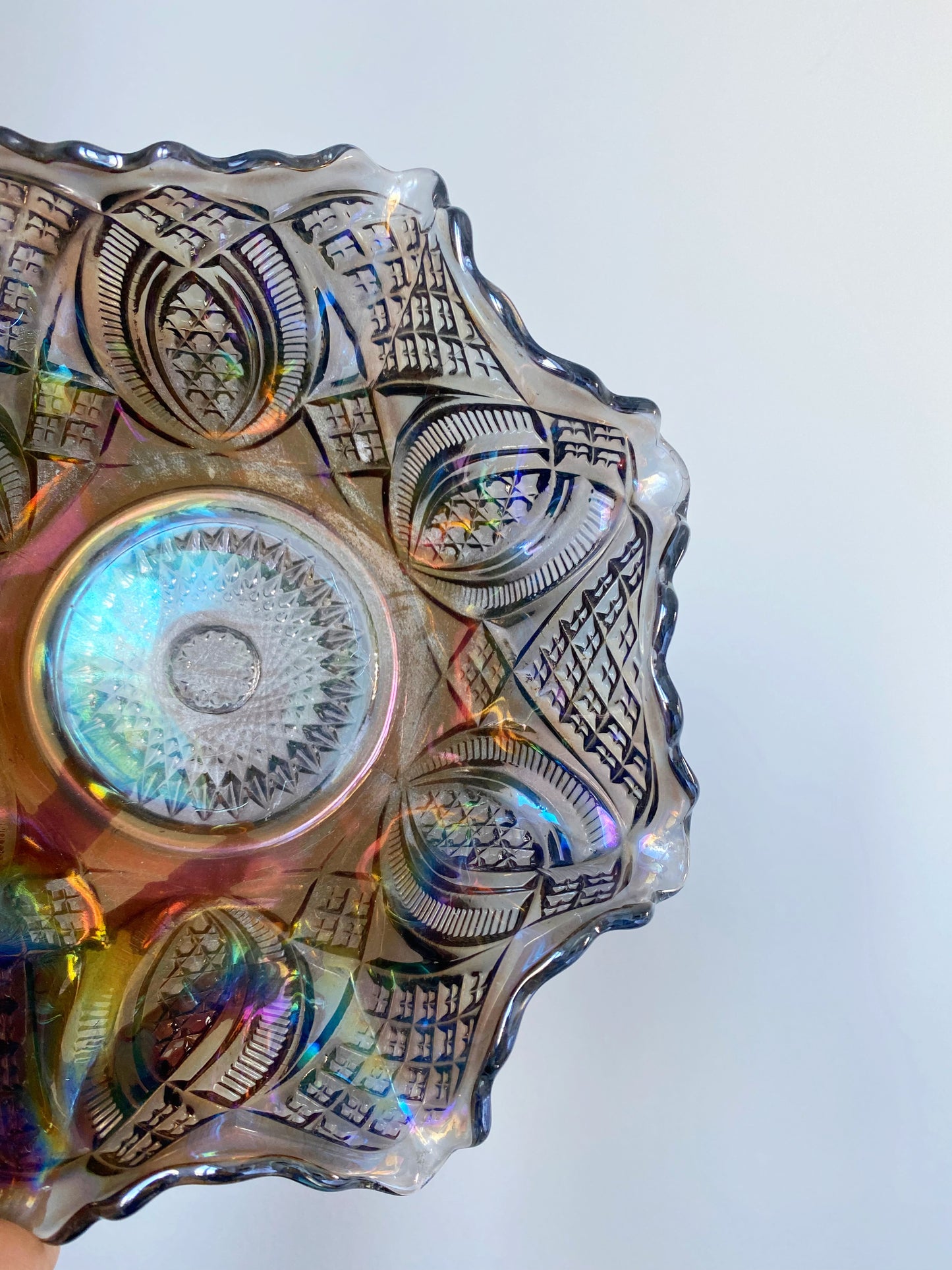 Vintage Oil Slick Glass Bowl