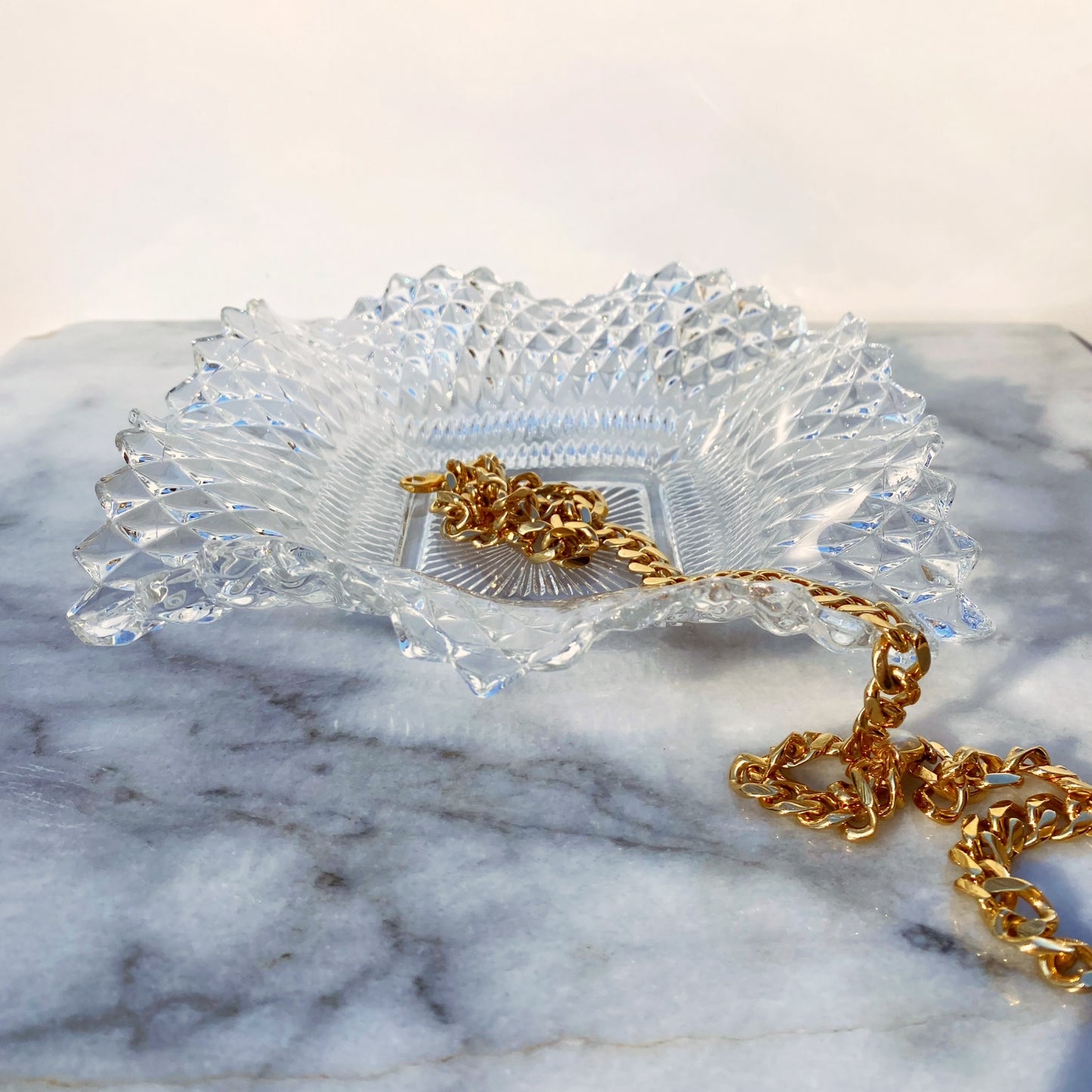 Glass Textured Organizer Dish