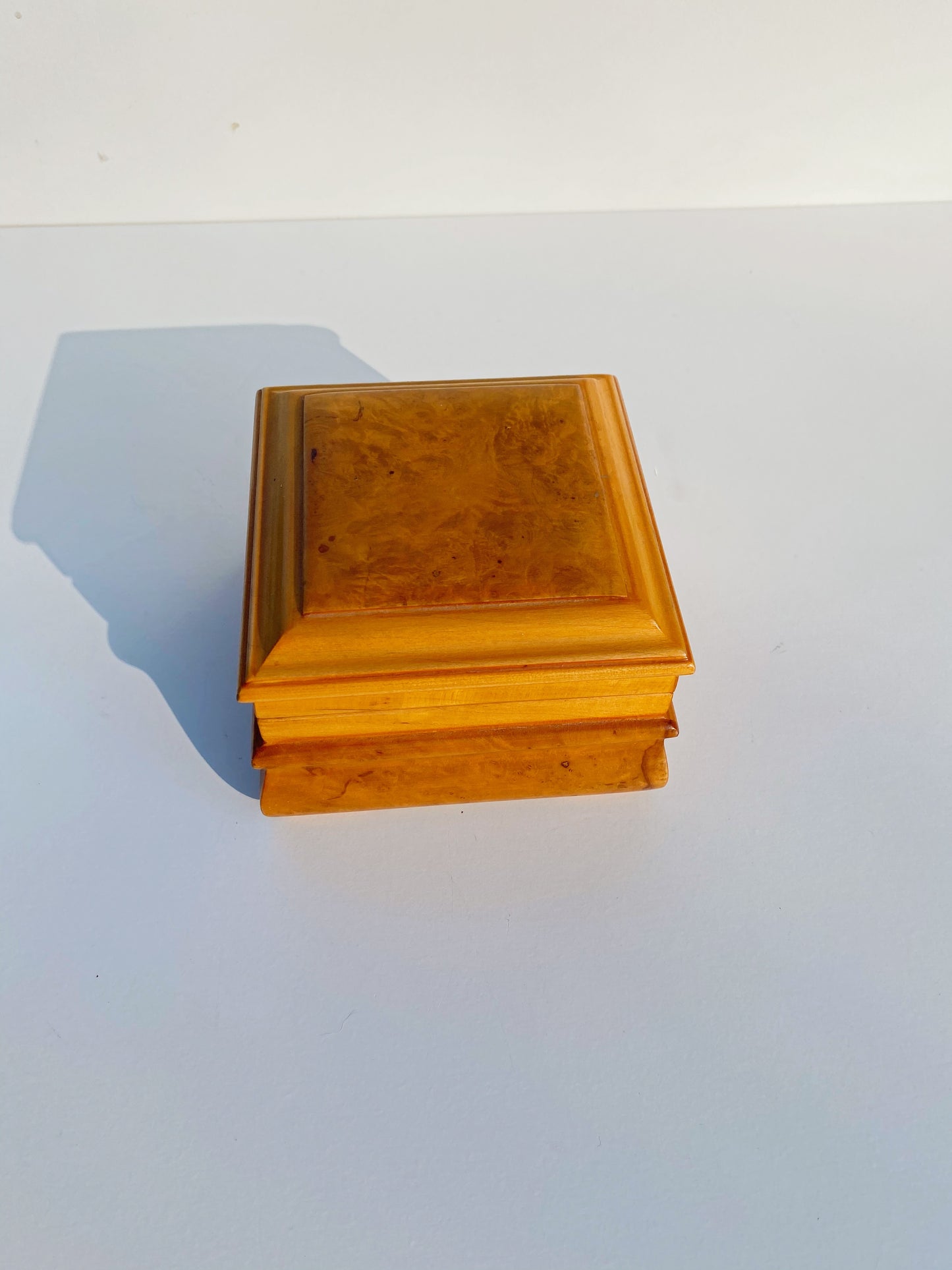 Vintage Wood Box with Flip Lid