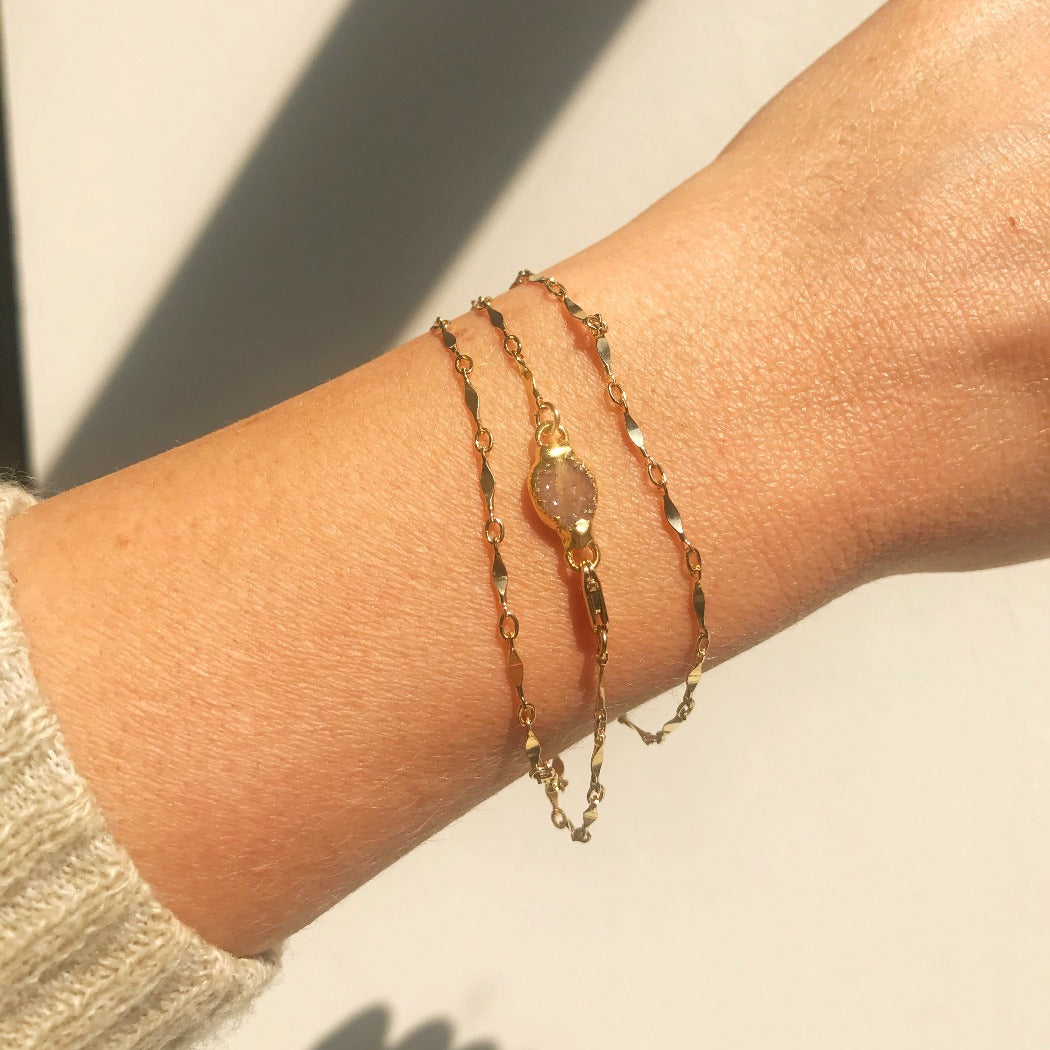Rachel Mulherin petite drusy wrap bracelet in gold