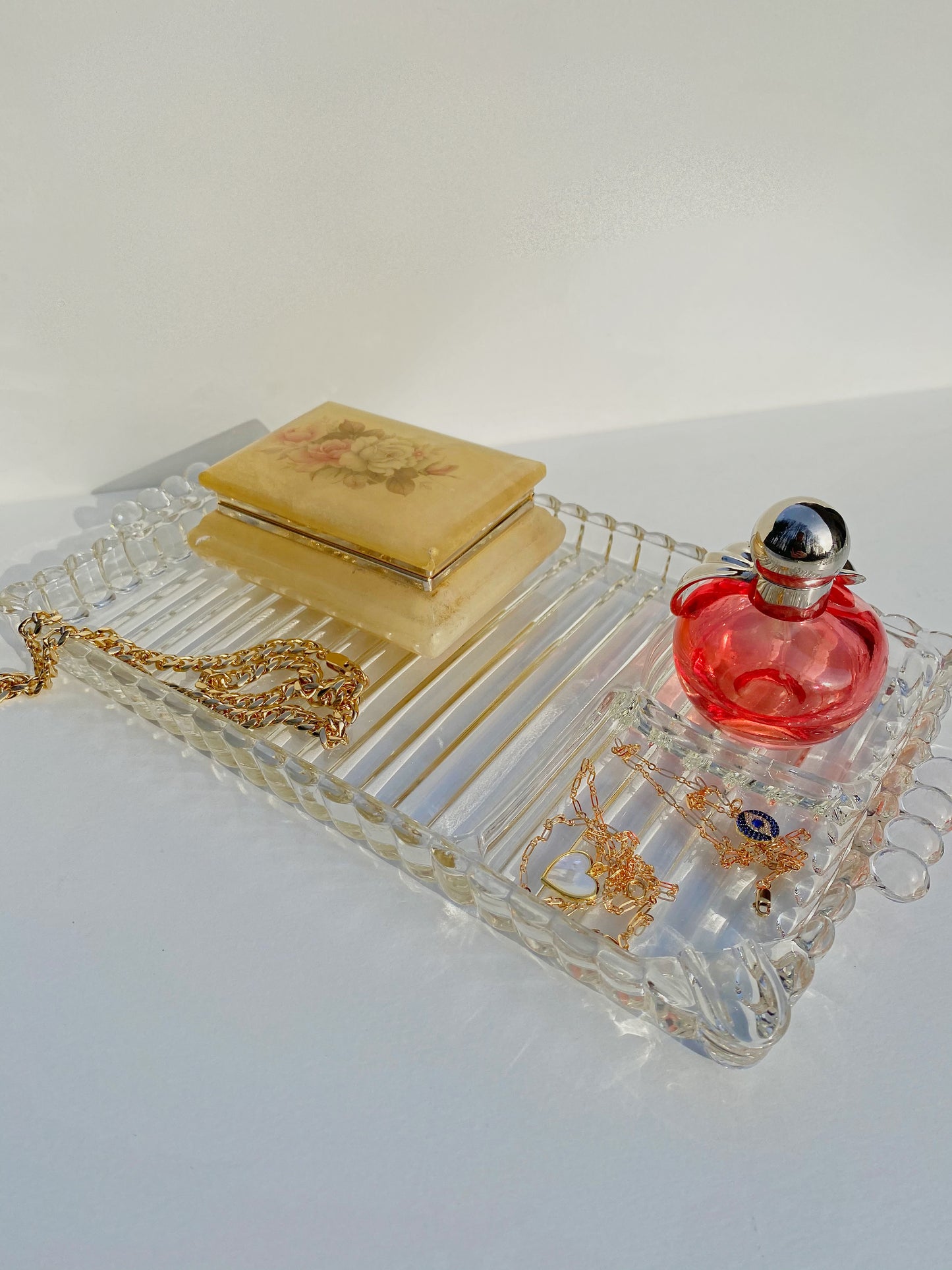 Vintage Glass Jewelry Tray