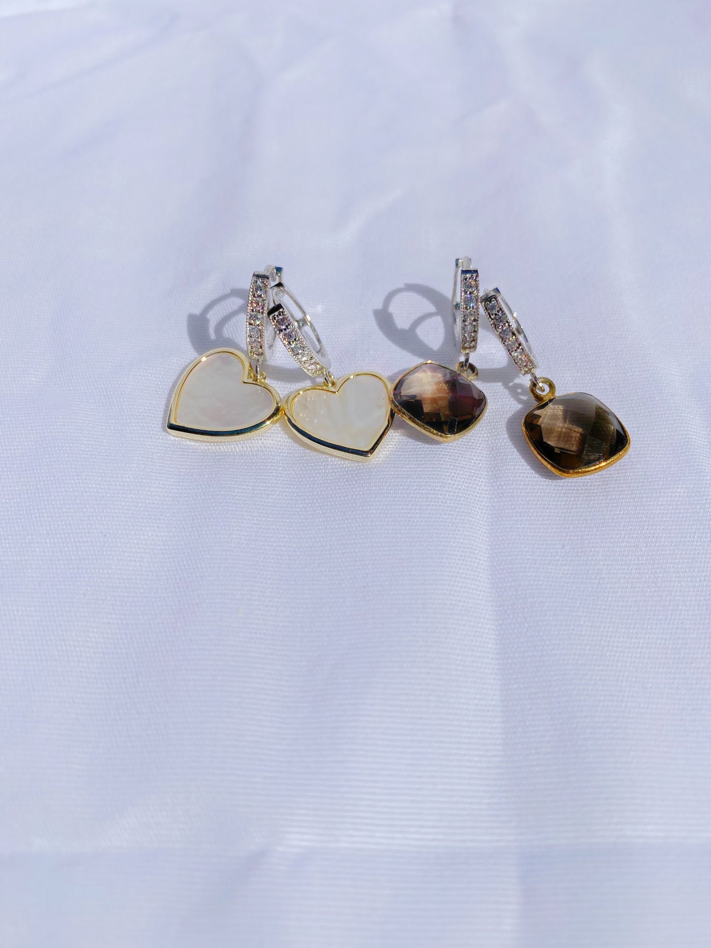 Smoky Quartz Huggie Earring
