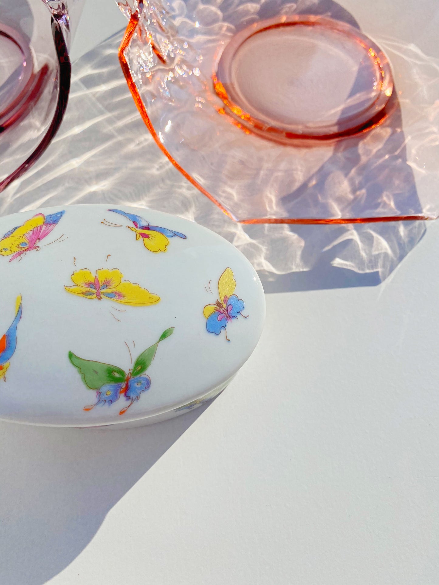 Vintage Pink Glass Tray