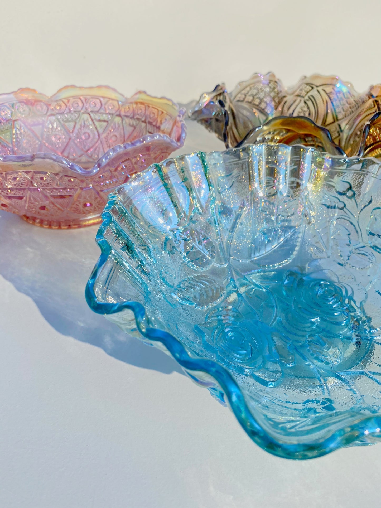 Vintage Pink Iridescent Bowl