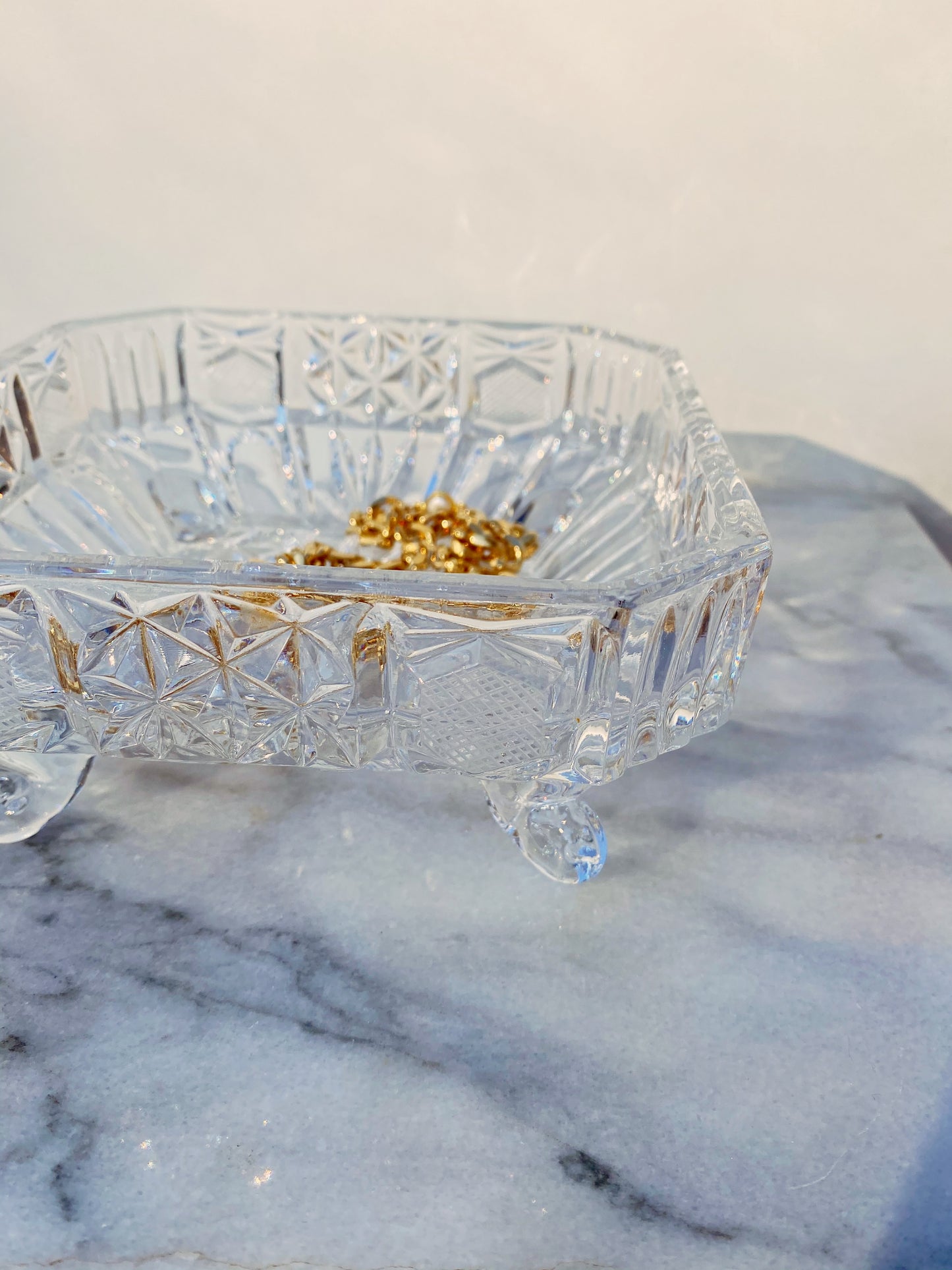 Vintage Glass Jewelry Bowl