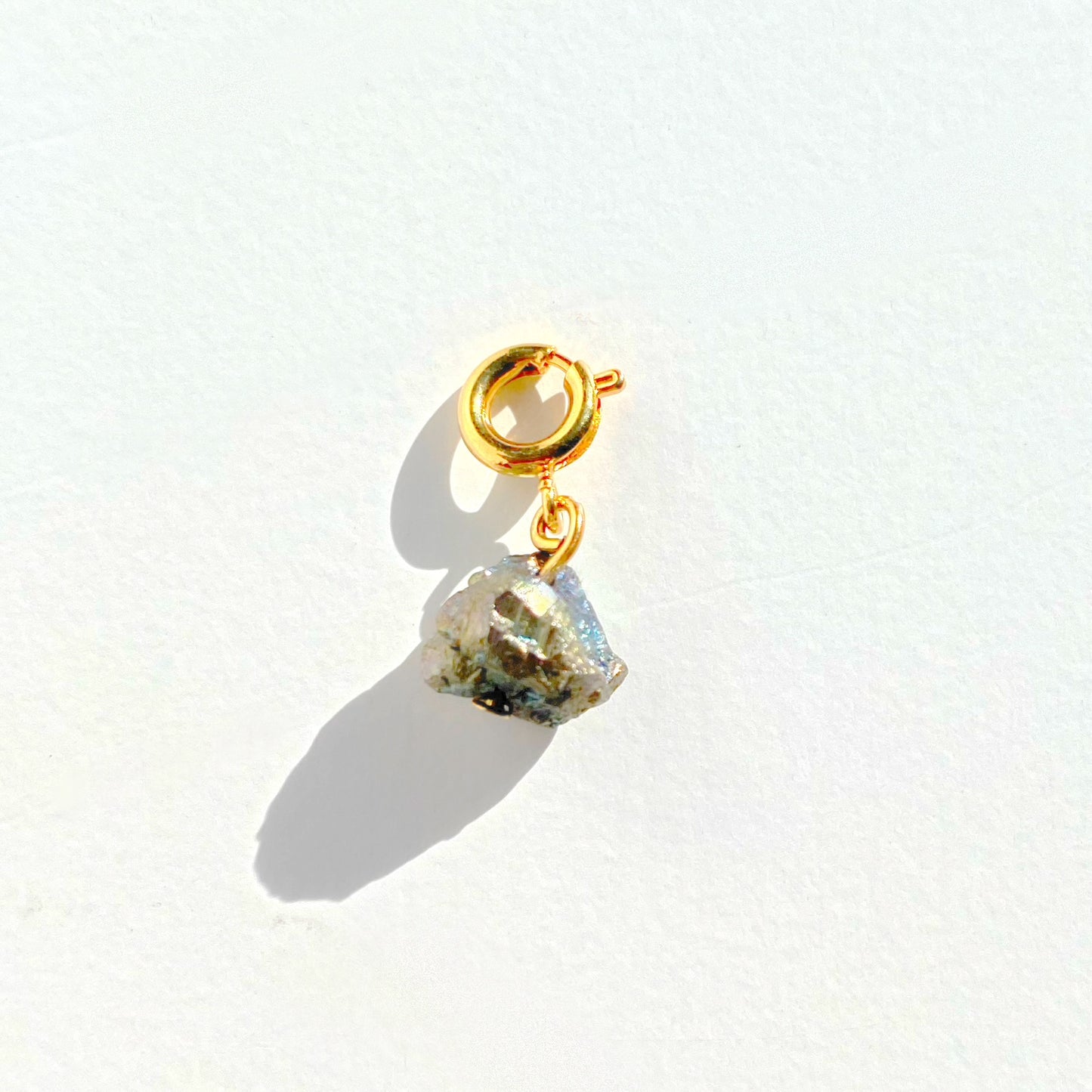Pyrite Gold Hoop Huggie