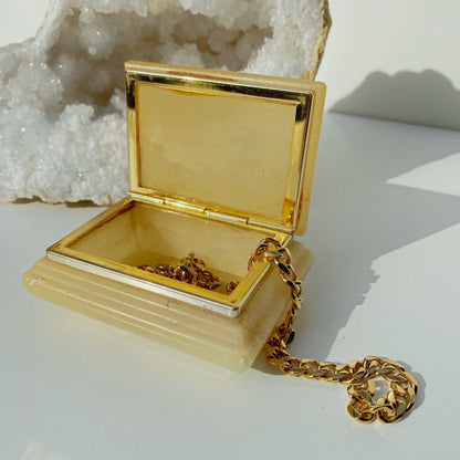 Vintage Alabaster Jewelry Box