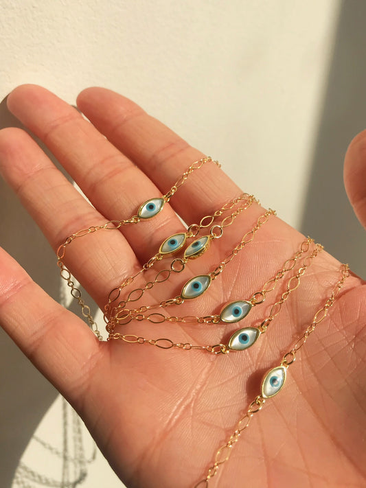 Petite evil eye necklace