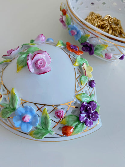 Floral Heart Jewelry Box