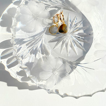 Vintage Glass Floral Jewelry Dish