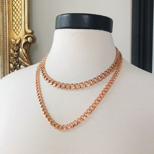 Rachel Mulherin basic rose gold layered curb chain necklaces