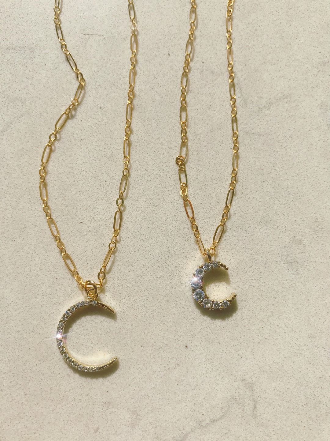 Crescent Moon CZ Pendant