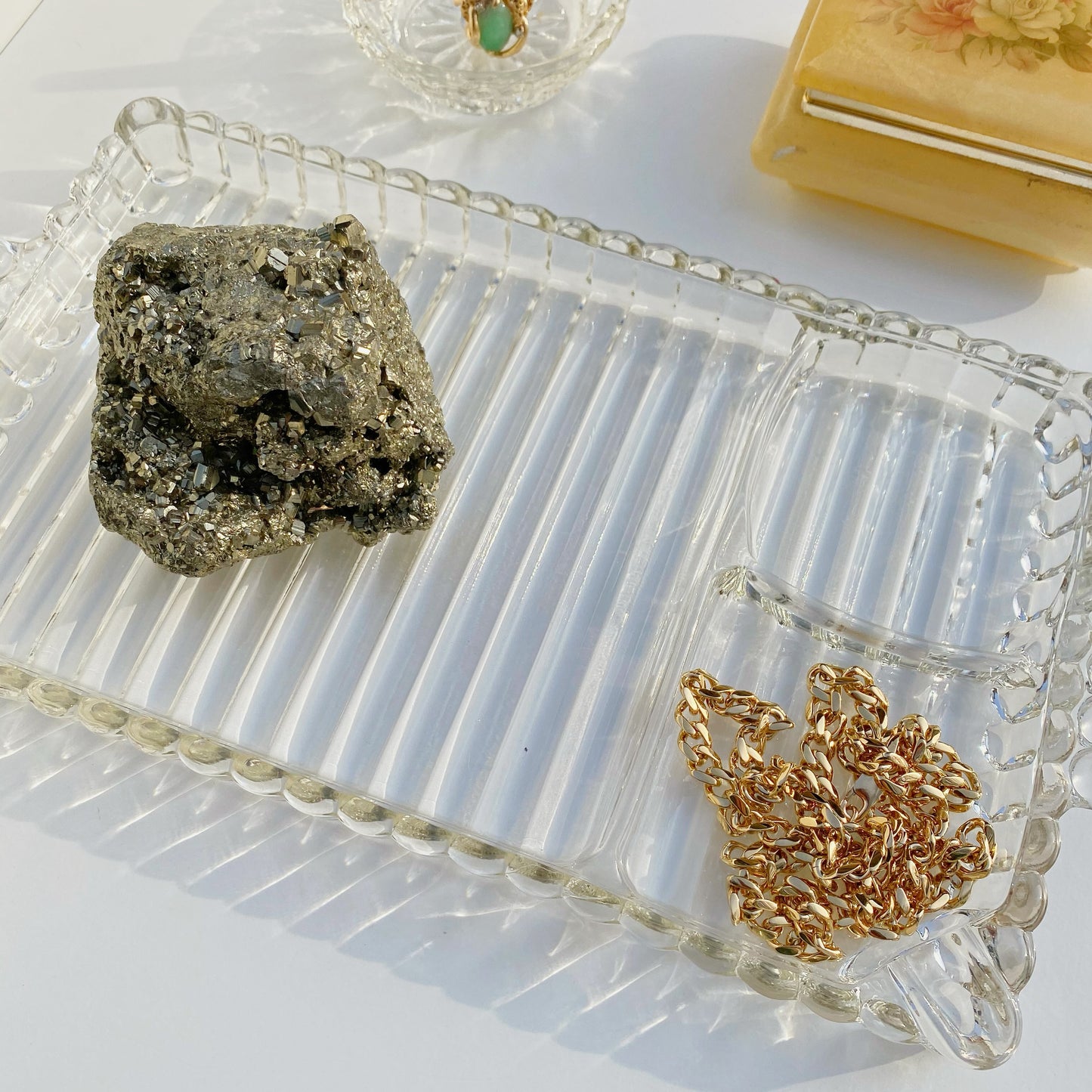 Vintage Glass Jewelry Tray