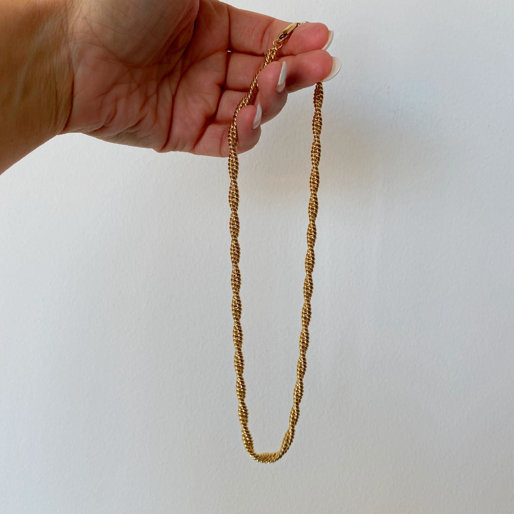 Rachel Mulherin gold twist 18" chain necklace for layering