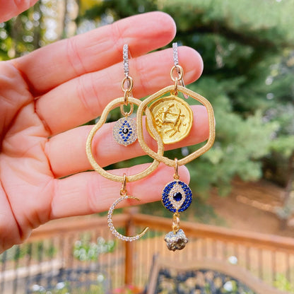 Rachel Mulherin Dottie evil eye charms earrings