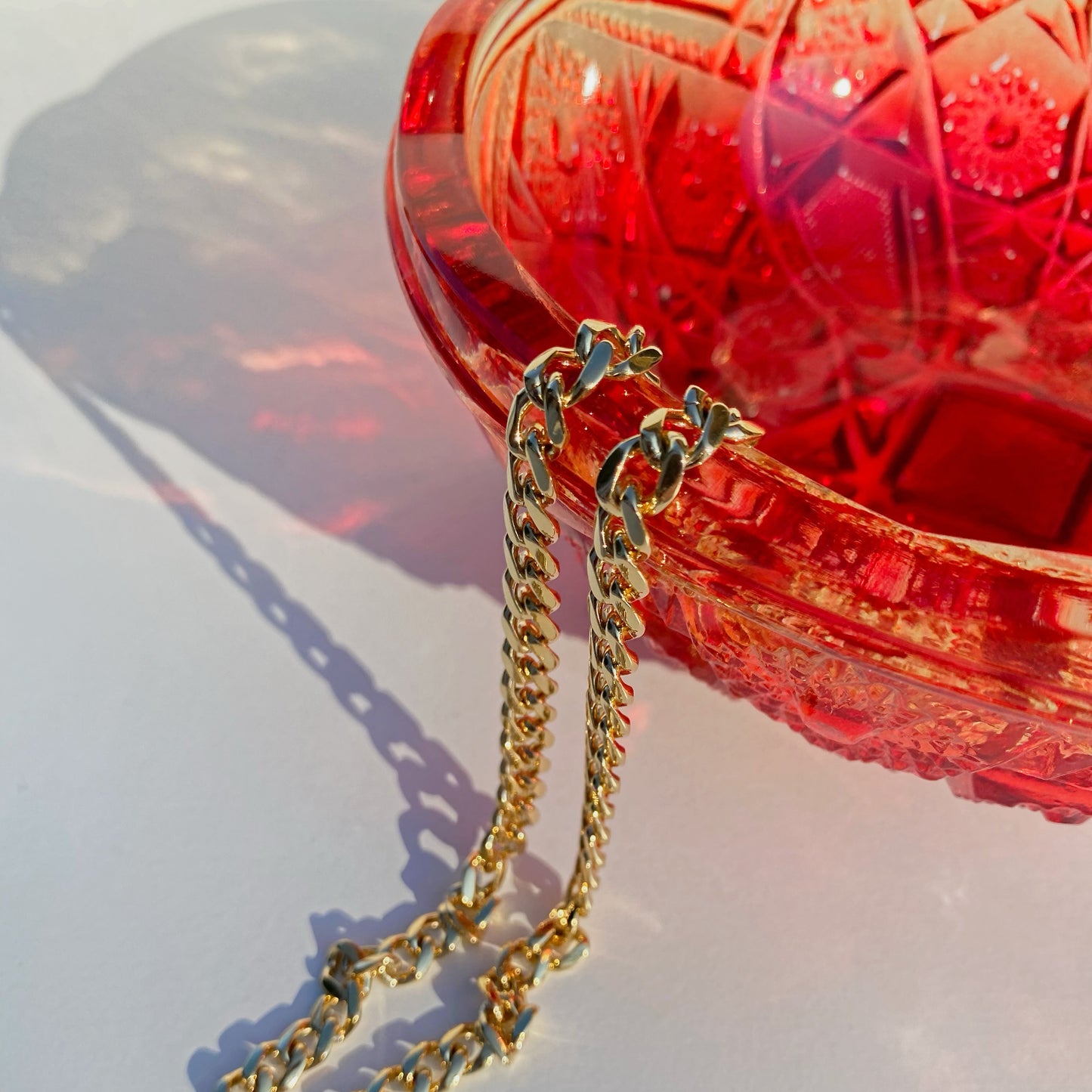 Vintage Red Glass Bowl