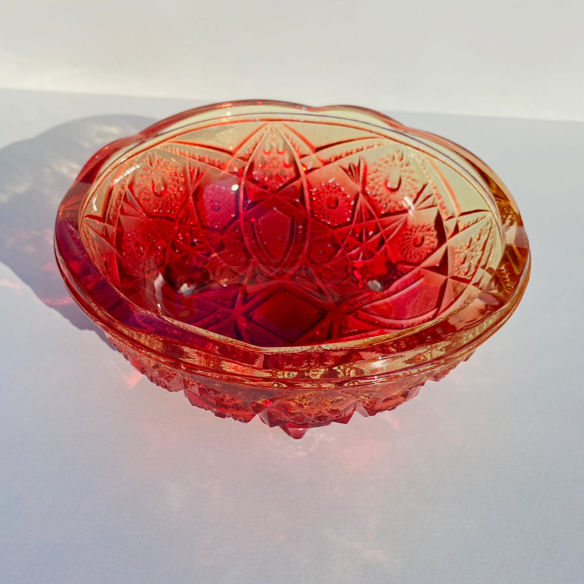Vintage Red Glass Bowl – Rachelmulherin